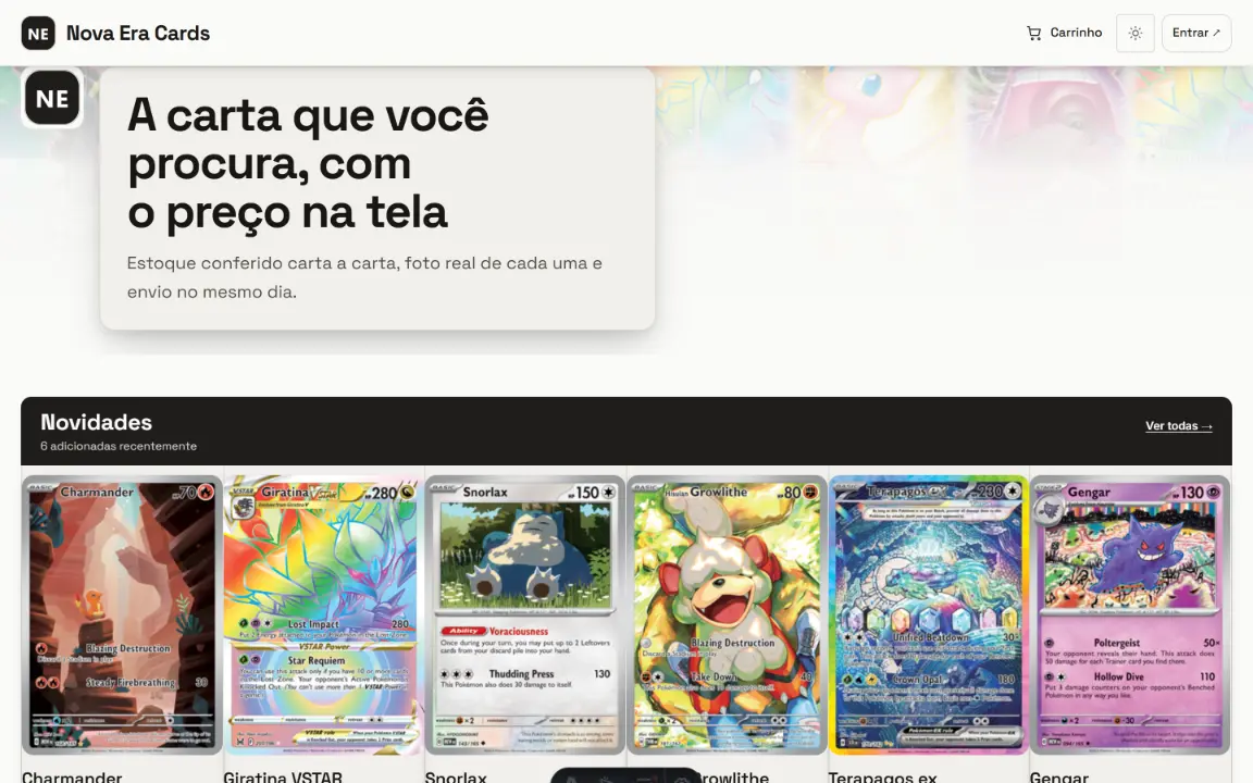 Moderno: cartão de destaque sobre foto desfocada, trilho Novidades em tiles claros